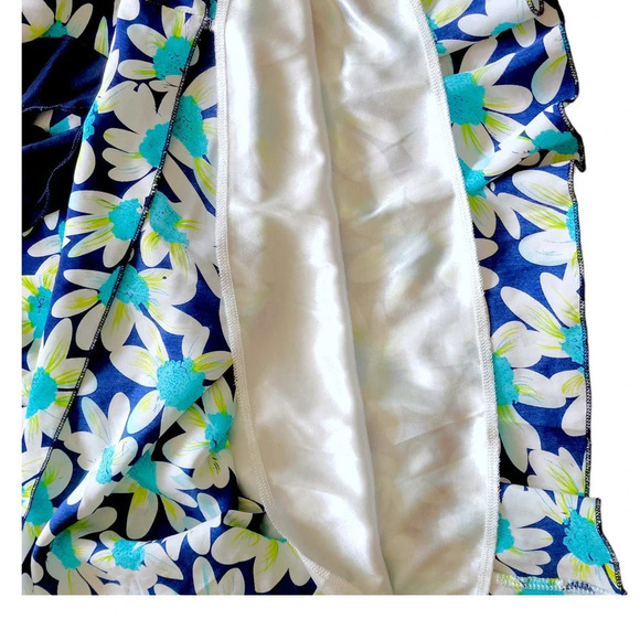 Allegra K Womens Floral Daisy Pleated Bow Flared Mini Skirt Blue Size Small - Picture 5 of 10